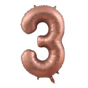 16Inch Chocolate Brown 0-9 Number Foil Balloons number 3