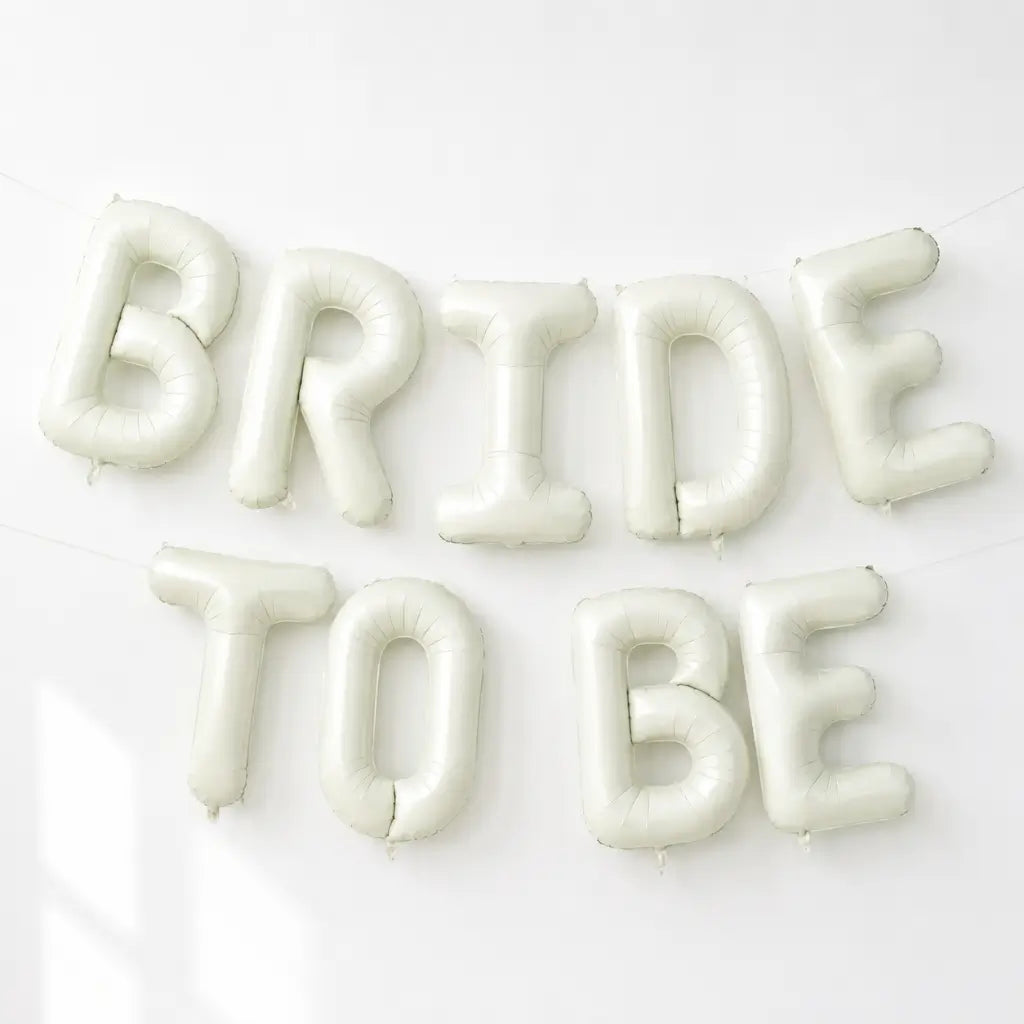 16-inch Cream BRIDE TO BE Foil Balloon Banner