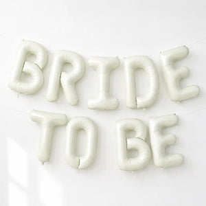 16-inch Cream BRIDE TO BE Foil Balloon Banner