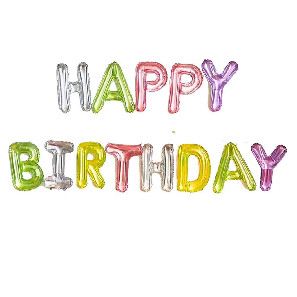 16-inch Crystal Rainbow HAPPY BIRTHDAY Foil Balloon Banner