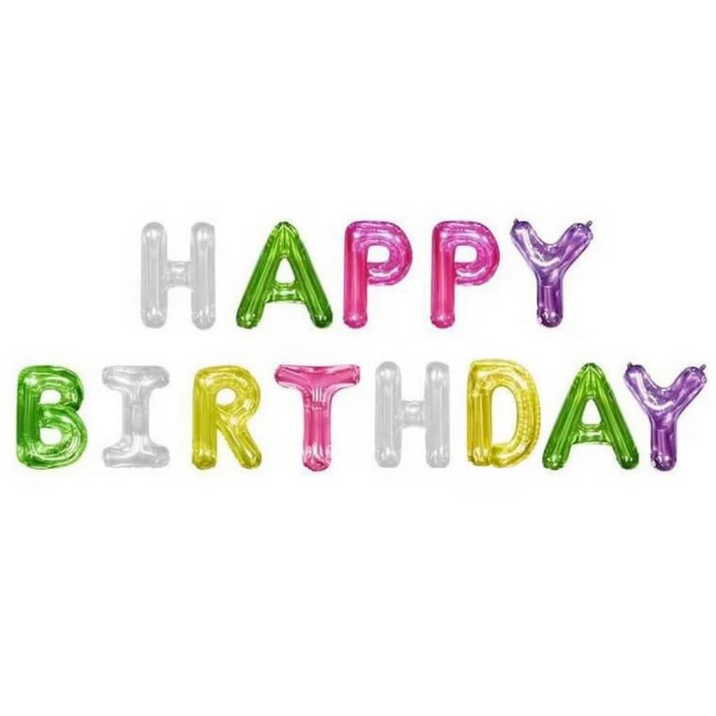 16 Inch Crystal Rainbow HAPPY BIRTHDAY Foil Balloon Banner