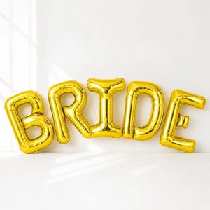 16-inch Gold 'BRIDE' Foil Balloon Banner