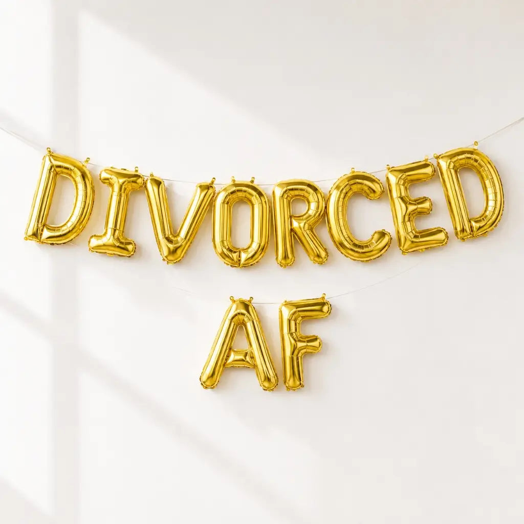 16in Gold DIVORCED AF Foil Balloon Banner