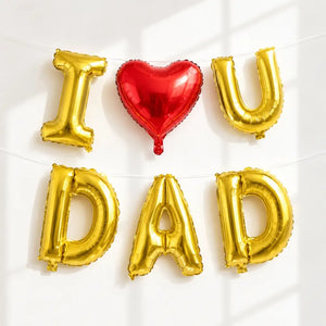 16in I Love U DAD Gold Foil Balloon Banner