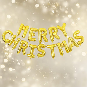 16-inch Gold MERRY CHRISTMAS Foil Balloon Banner