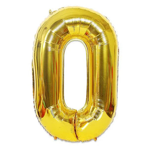 16-inch Gold Number 0 Foil Balloon