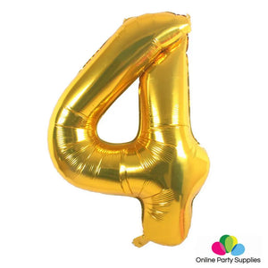 16-inch Gold Number 4 Foil Balloon