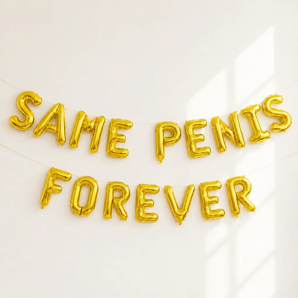 16-inch Gold SAME PENIS FOREVER Foil Balloon Banner