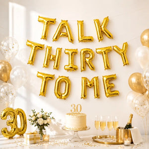 16-inch Gold TALK THIRTY TO ME Foil Balloon Banner