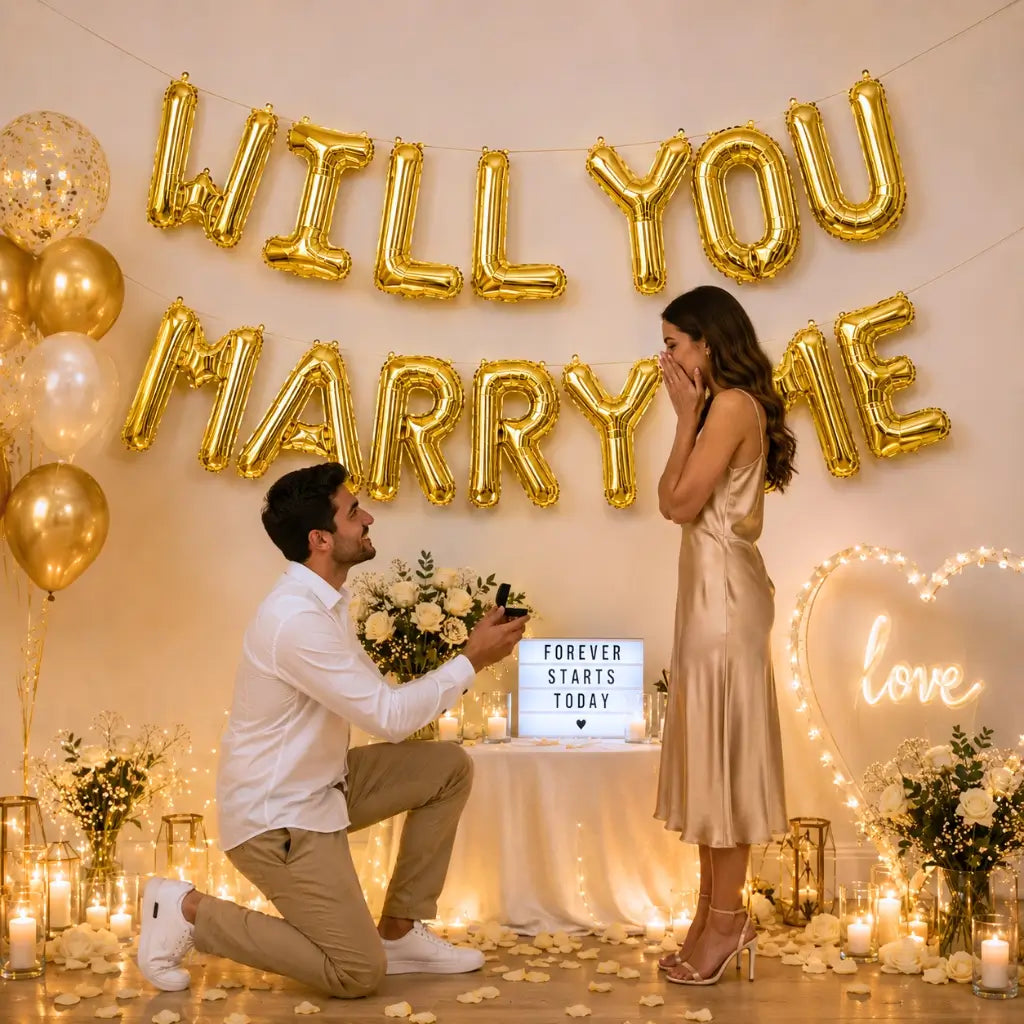 16-inch Gold WILL YOU MARRY ME Foil Balloon Banner