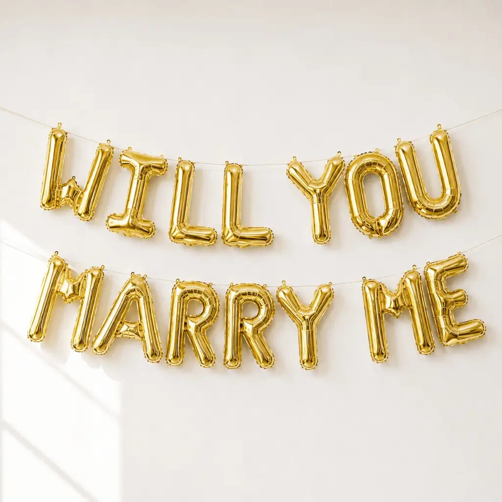 16-inch Gold WILL YOU MARRY ME Foil Balloon Banner
