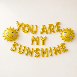 16" Gold YOU ARE MY SUNSHINE with Smiling Sun Foil Balloon
