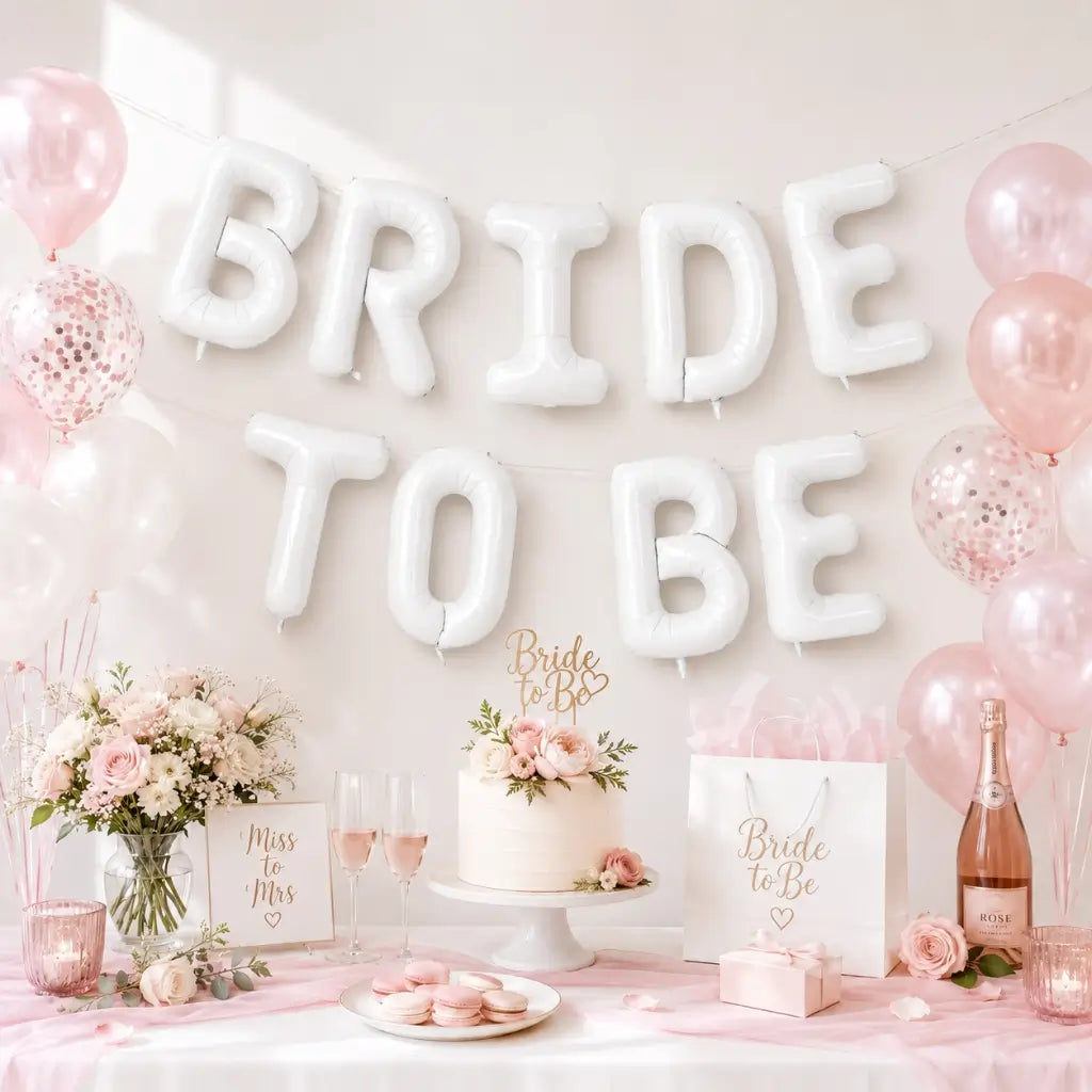16-inch White BRIDE TO BE Foil Balloon Banner