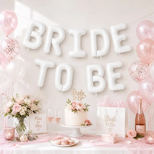 16-inch White BRIDE TO BE Foil Balloon Banner