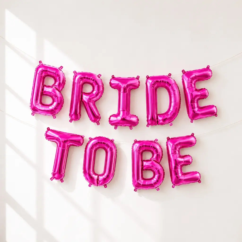 16-inch Hot Pink BRIDE TO BE Foil Balloon Banner