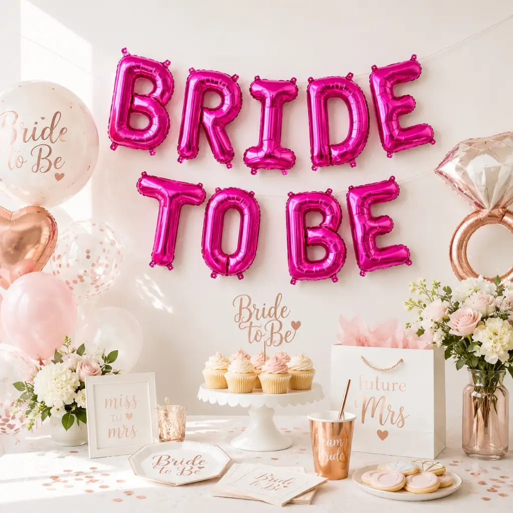 16-inch Hot Pink BRIDE TO BE Foil Balloon Banner