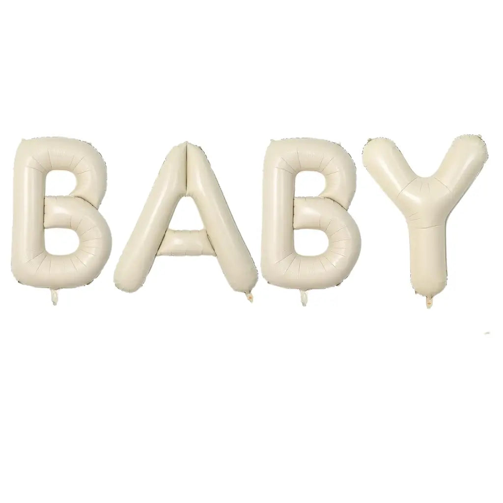 16-inch Matte Cream BABY Foil Balloon Banner