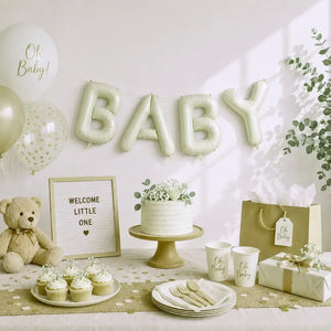 16-inch Matte Cream BABY Foil Balloon Banner