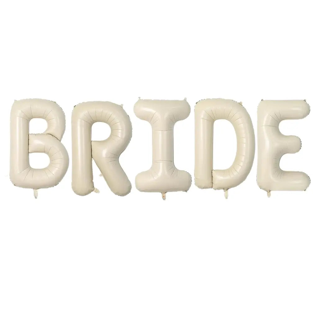 16-inch Matte Cream 'BRIDE' Foil Balloon Banner