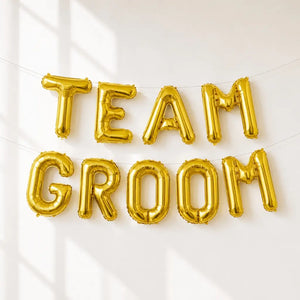 16-inch Gold TEAM GROOM Foil Balloon Banner