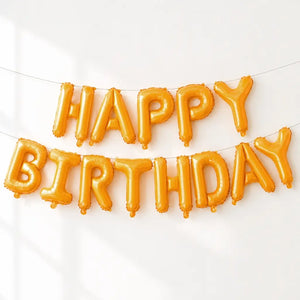 16-inch Orange HAPPY BIRTHDAY Foil Balloon Banner
