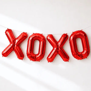16-inch Red XOXO Foil Balloon Banner