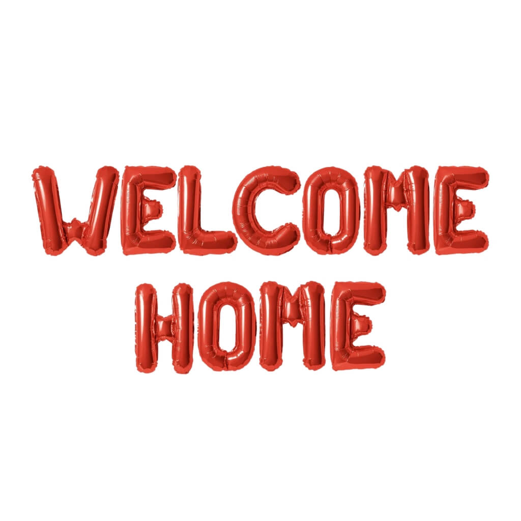 16-inch air filled red welcome home party foil balloon banner decorations