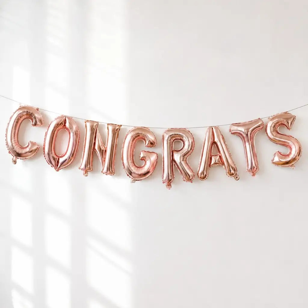 16in Rose Gold CONGRATS Foil Balloon Banner