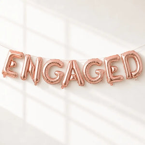 16-inch Rose Gold ENGAGED Foil Balloon Banner