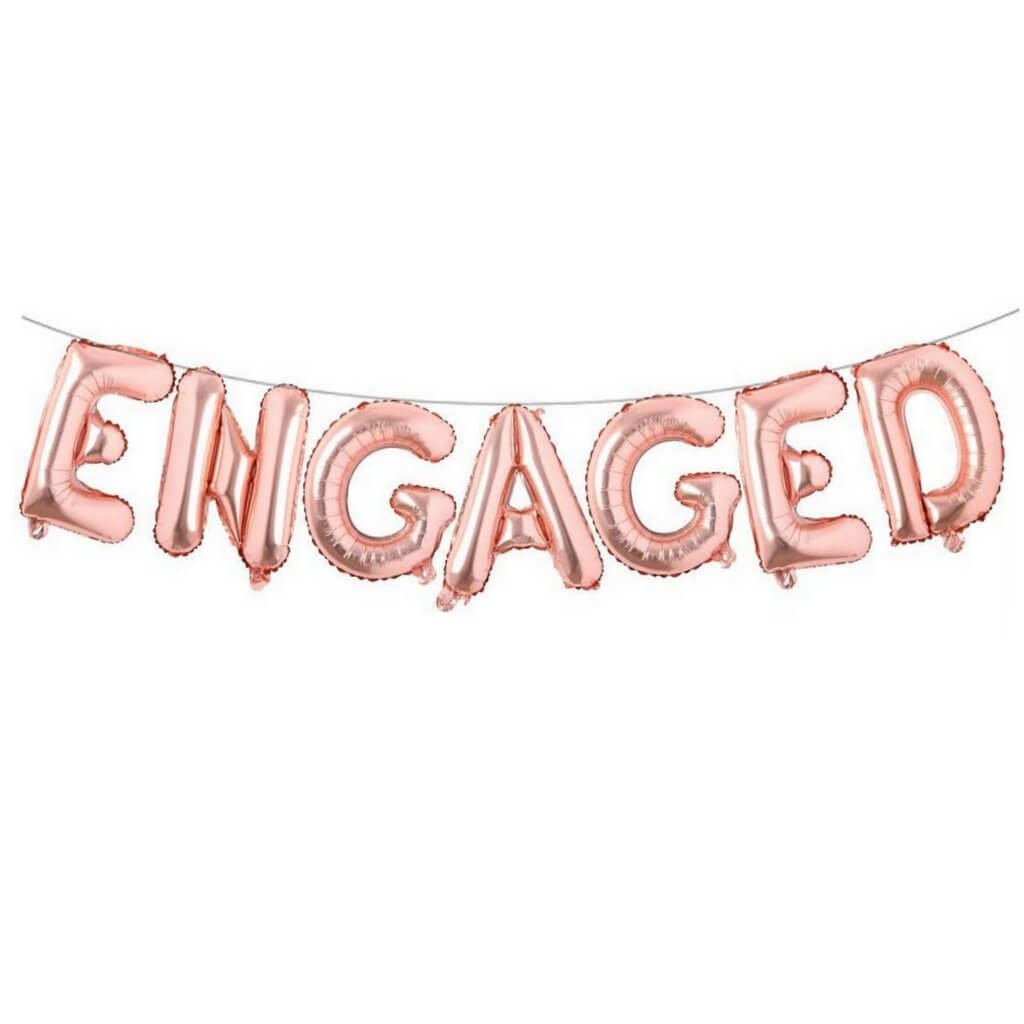 16inch Rose Gold 'ENGAGED' Foil Balloon Banner