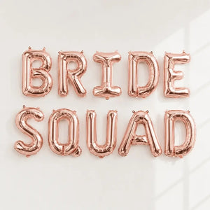 16-inch Rose Gold BRIDE SQUAD Foil Balloon Banner