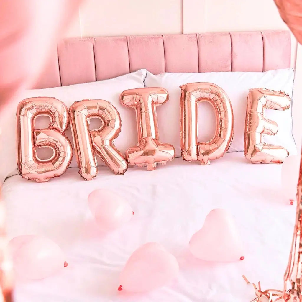 16-inch Rose Gold BRIDE Foil Balloon Banner