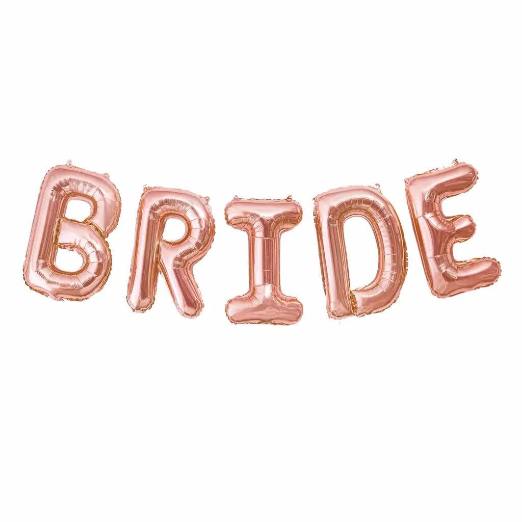 16-inch Rose Gold BRIDE Foil Balloon Banner