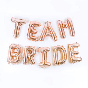 16-inch Rose Gold TEAM BRIDE Foil Balloon Banner