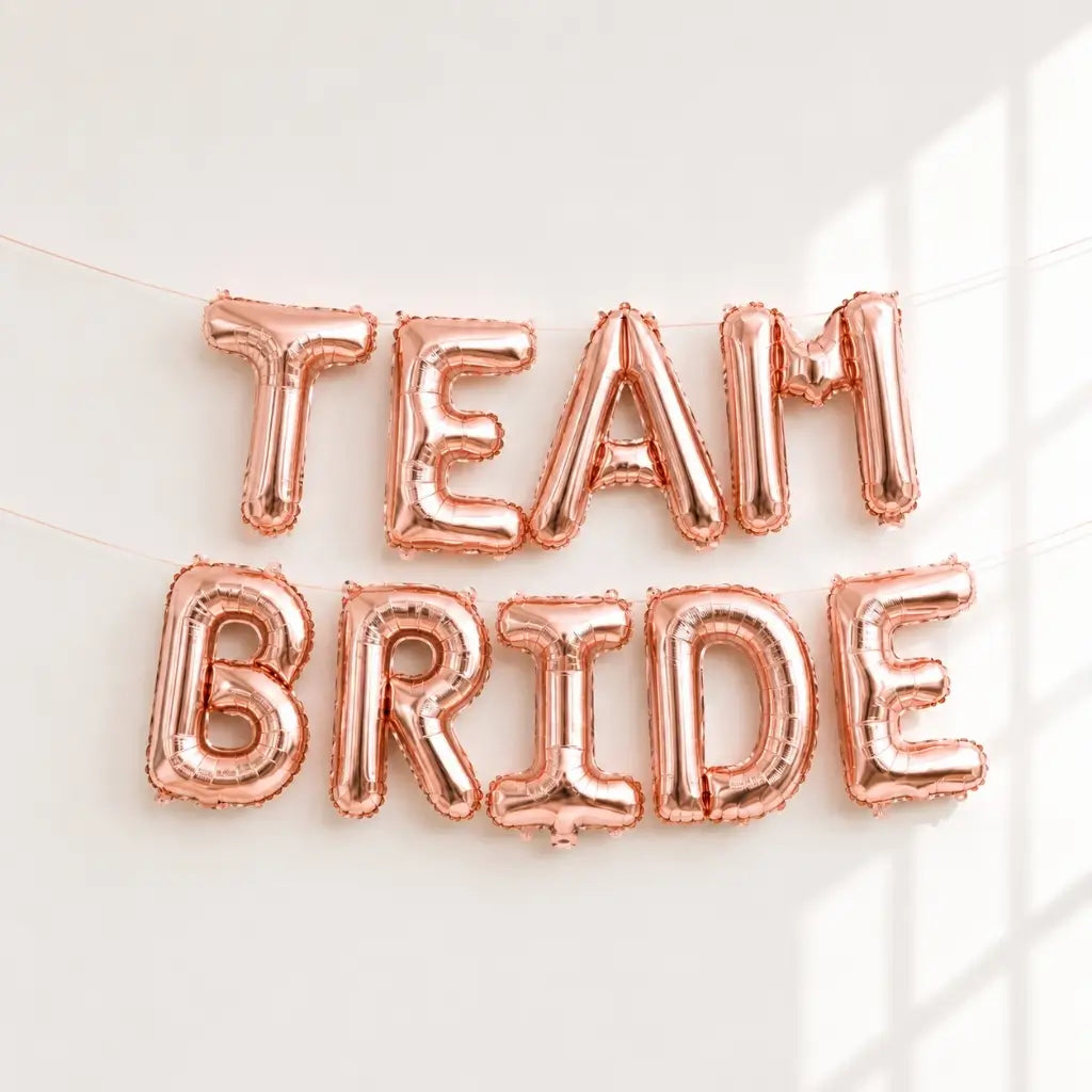 16-inch Rose Gold TEAM BRIDE Foil Balloon Banner