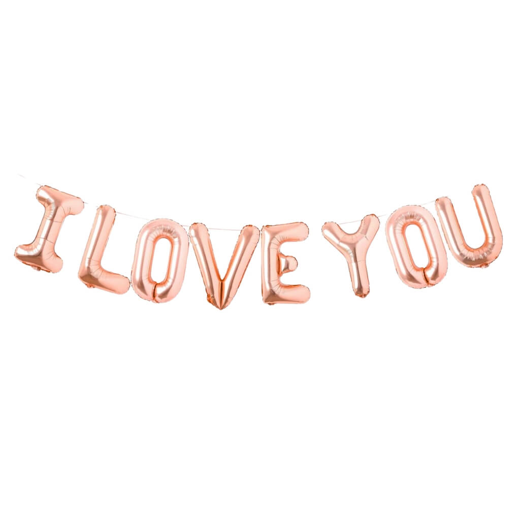 16-inch Rose Gold 'I LOVE YOU' Foil Balloon Banner proposal mothes day valentines day decorations