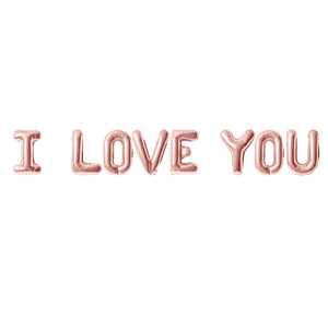 16-inch Rose Gold 'I LOVE YOU' Foil Balloon Banner