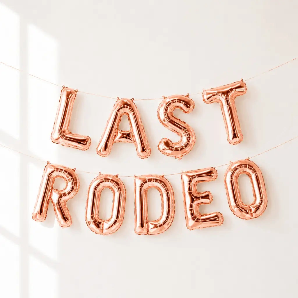 16-inch Rose Gold LAST RODEO Foil Balloon Banner