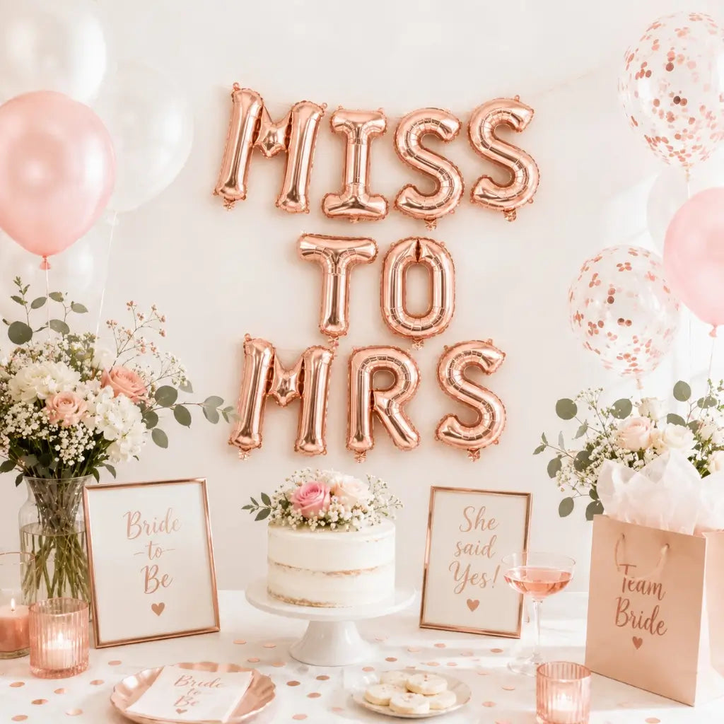 16-inch Rose Gold MISS TO MRS Foil Balloon Banner