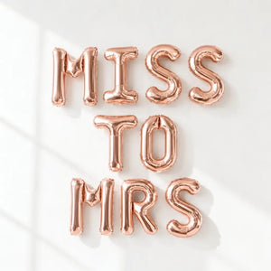 16-inch Rose Gold MISS TO MRS Foil Balloon Banner