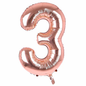 16-inch Rose Gold Number 3 Foil Balloon