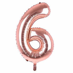 16-inch Rose Gold Number 6 Foil Balloon