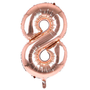 16-inch Rose Gold Number 8 Foil Balloon