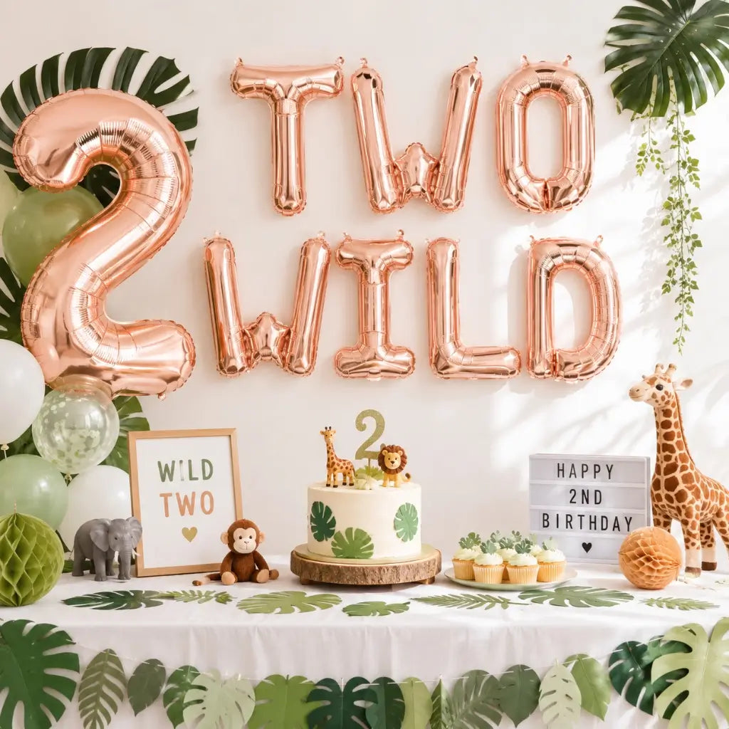 16-inch Rose Gold TWO WILD Foil Balloon Banner