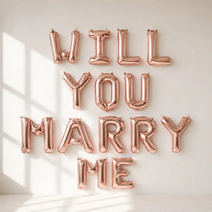 16in Rose Gold WILL YOU MARRY ME Foil Balloon Banner