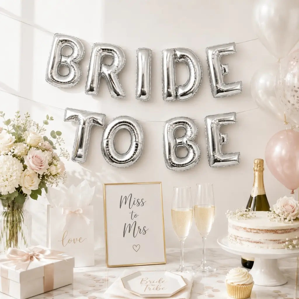 16-inch Silver BRIDE TO BE Foil Balloon Banner