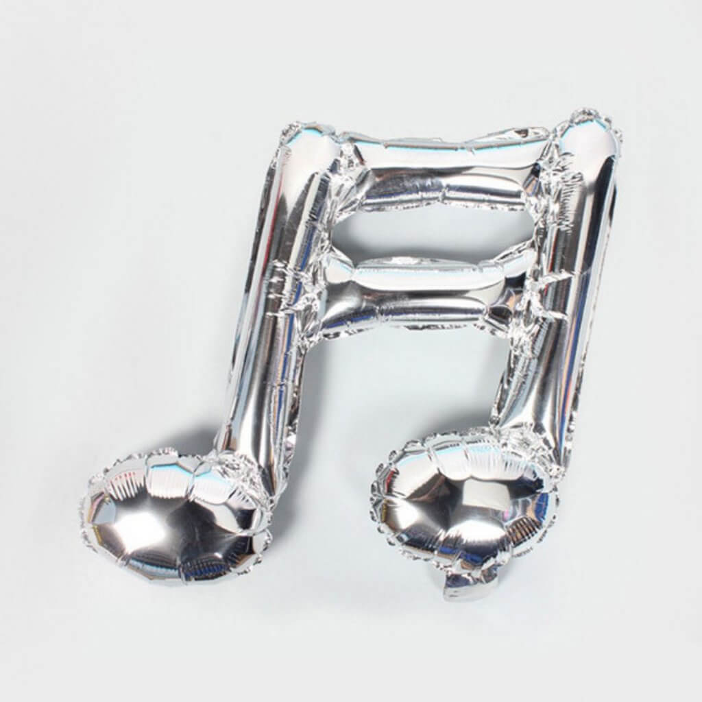 16-inch Silver Double Music Note Foil Balloon