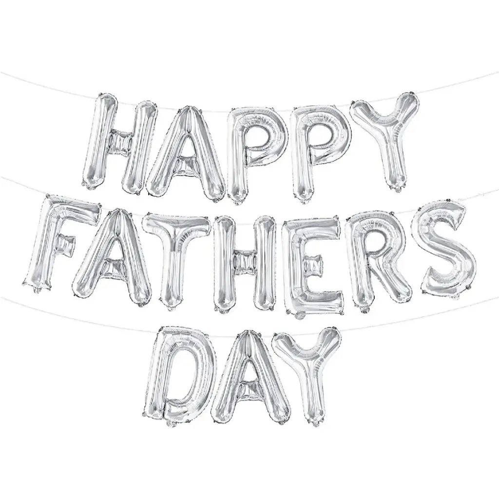 16-inch metallic silver HAPPY FATHERS DAY Foil Balloon Banner