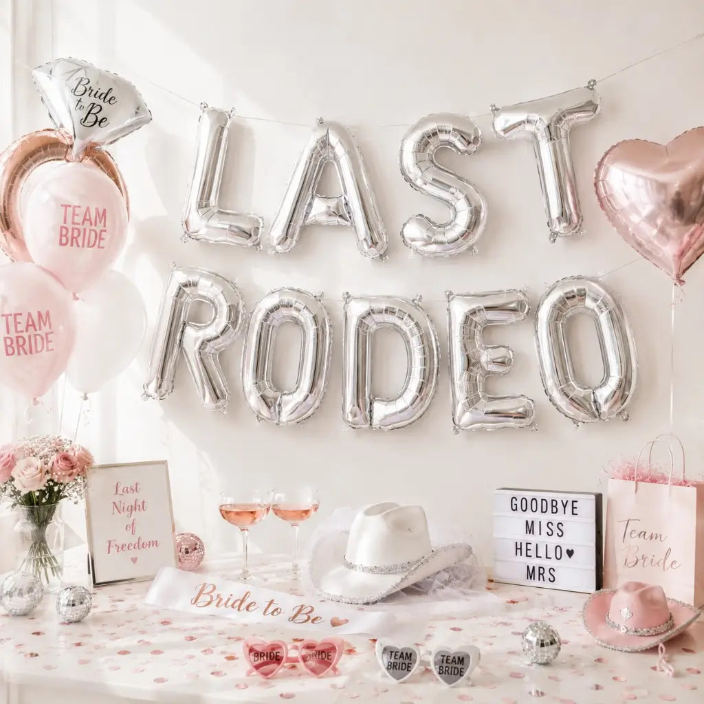 16-inch Silver LAST RODEO Hen Party Foil Balloon Banner