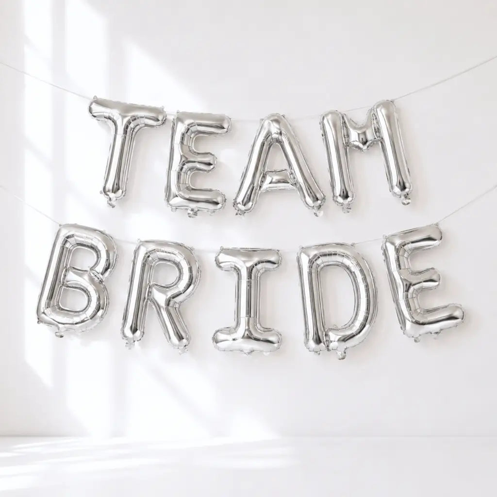 16-inch Silver TEAM BRIDE Foil Balloon Banner